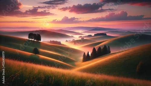 sunrise over the fields