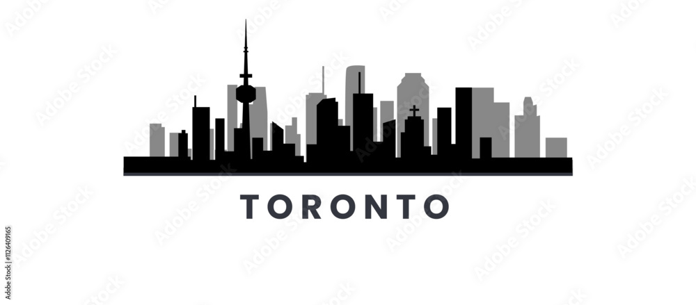 Fototapeta premium Toronto skyline cityscape silhouettes vector illustration