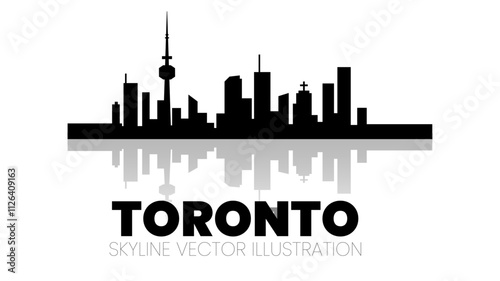Toronto skyline cityscape silhouettes vector illustration