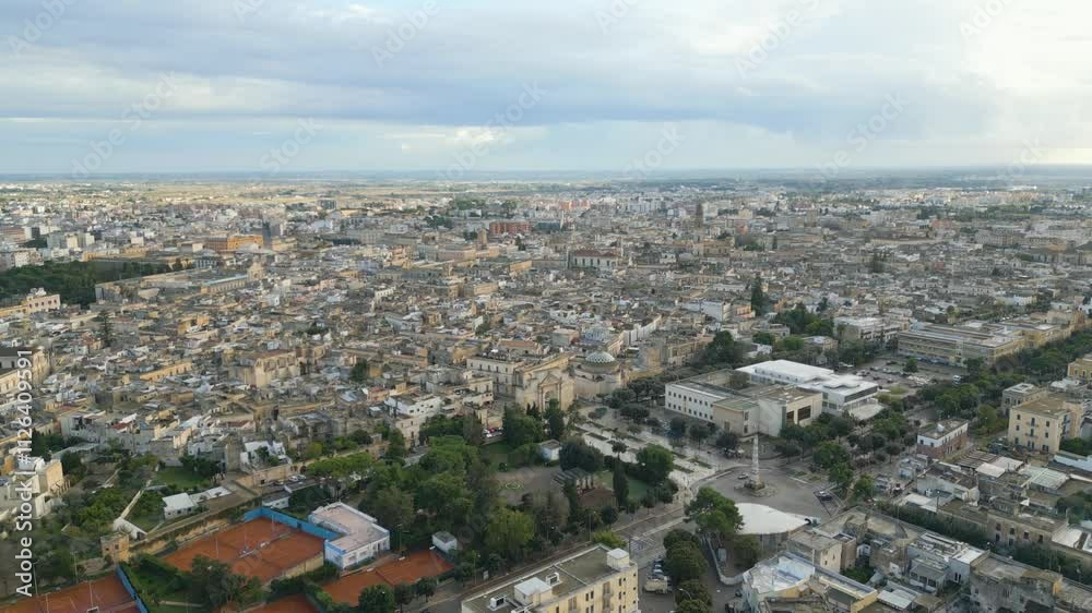 Aerial drone view of the historic city center in Lecce, a town in Puglia, southern Italy. Aerial drone view of the historic city center in Lecce, a town in Puglia, southern Italy.