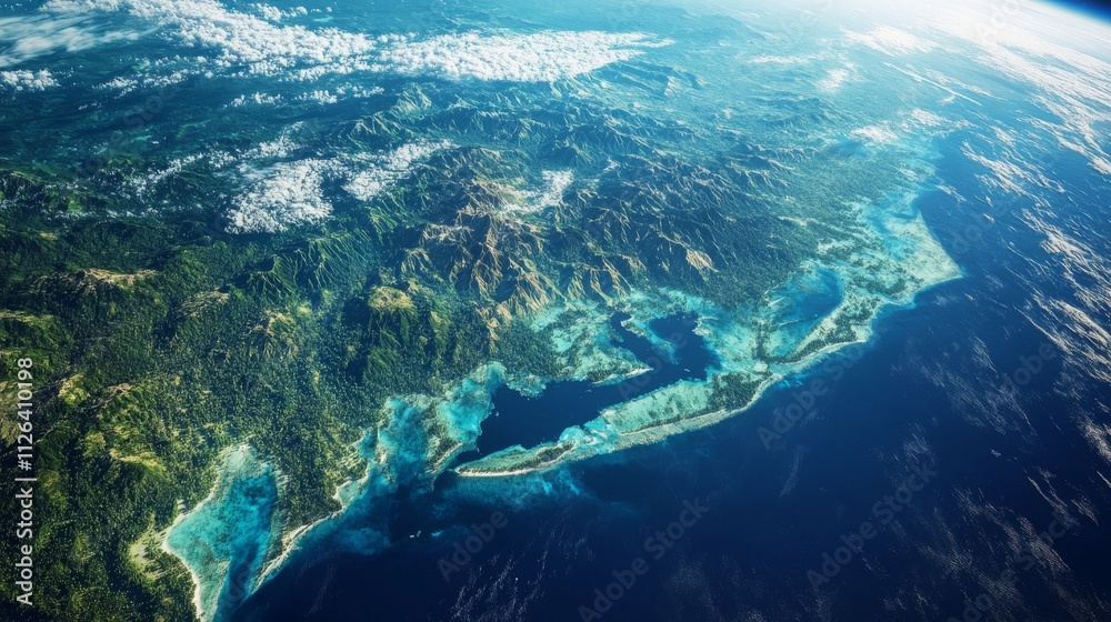 Ultra detailed, photorealistic view of Earth from space Ultra detailed, photorealistic view of Earth from space