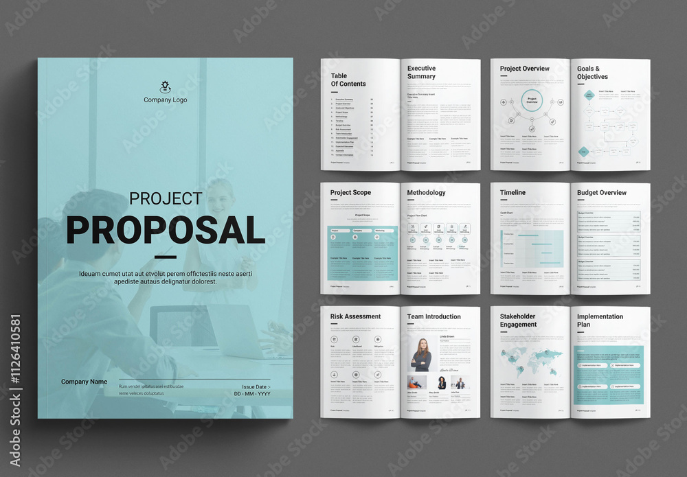 Project Proposal Template Design Layout Stock Template | Adobe Stock