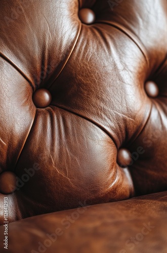 A leather couch with a brown leather cover