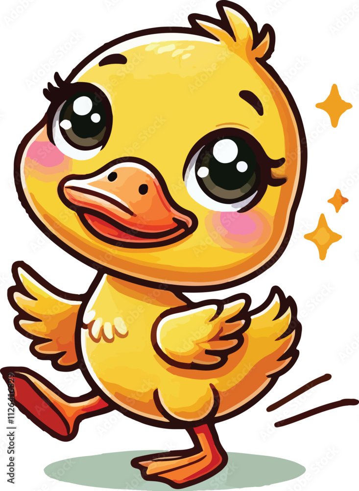 Fototapeta premium Cute duck vector on white background