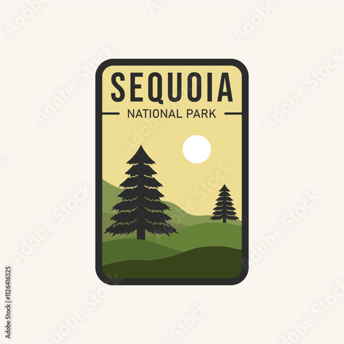 poster sequoia national park art  vector design illustration.