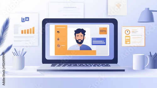 Professional Discussing Financial Technology in Modern Workspace