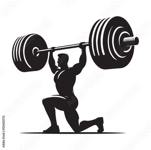 Barbel, Dumbbell silhouette vector illustration
