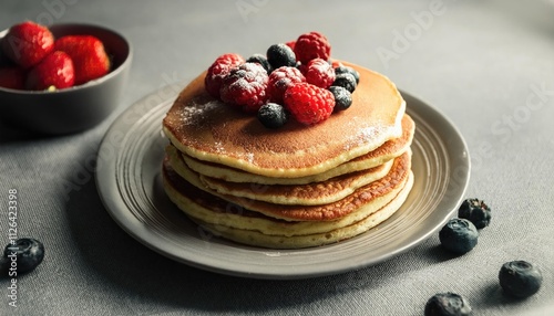 Pancakes with fresh berries 