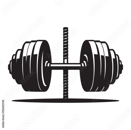 Barbel, Dumbbell silhouette vector illustration