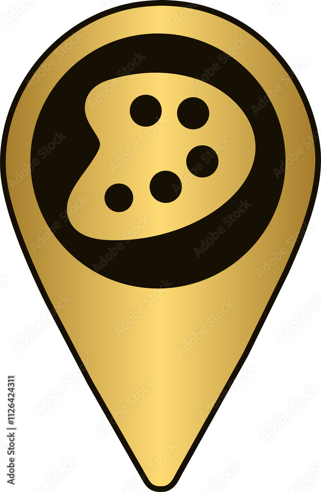Fototapeta premium Art Gallery Location pin gold color