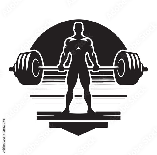 Barbel, Dumbbell silhouette vector illustration