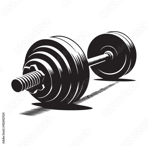 Barbel, Dumbbell silhouette vector illustration