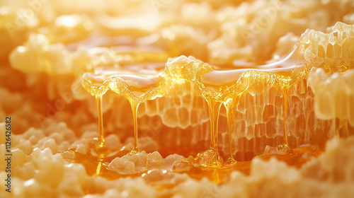 Honeycomb. Honey oozing.
 photo