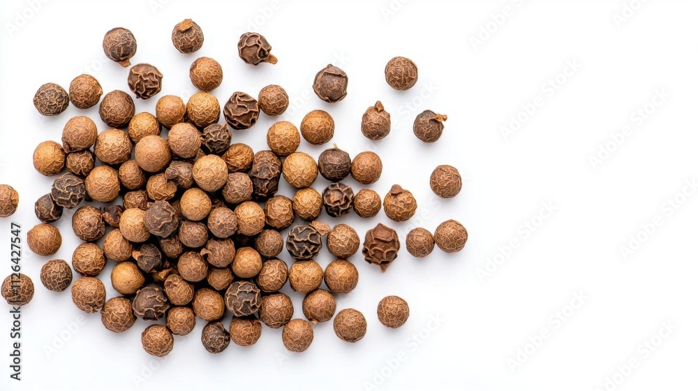 A photostock of ground black pepper sprinkled randomly on a white background, highlighting spice and culinary themes. High Quality A photostock of ground black pepper sprinkled randomly on a white background, highlighting spice and culinary themes. High Quality