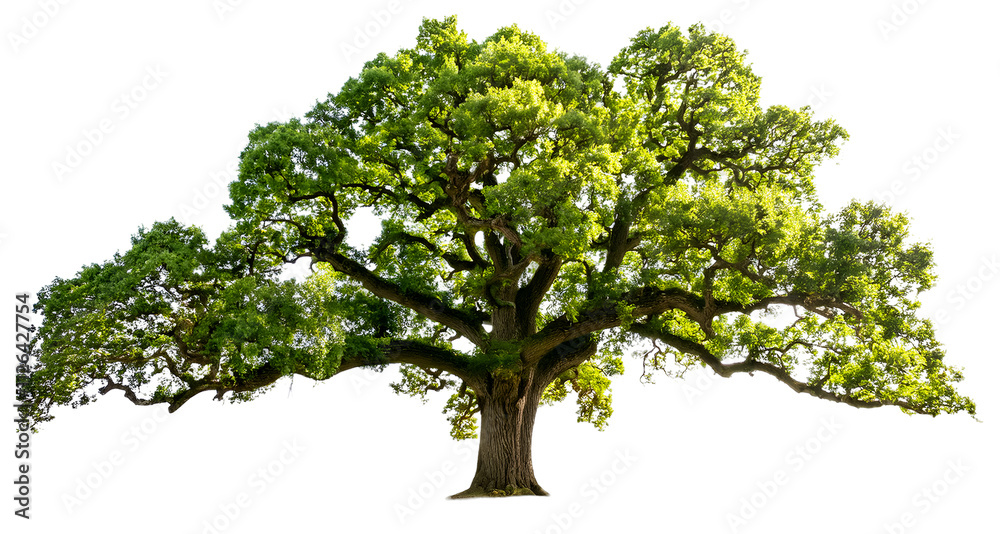 Majestic Live Oak Tree. isolated on a transparent background, top view, PNG.