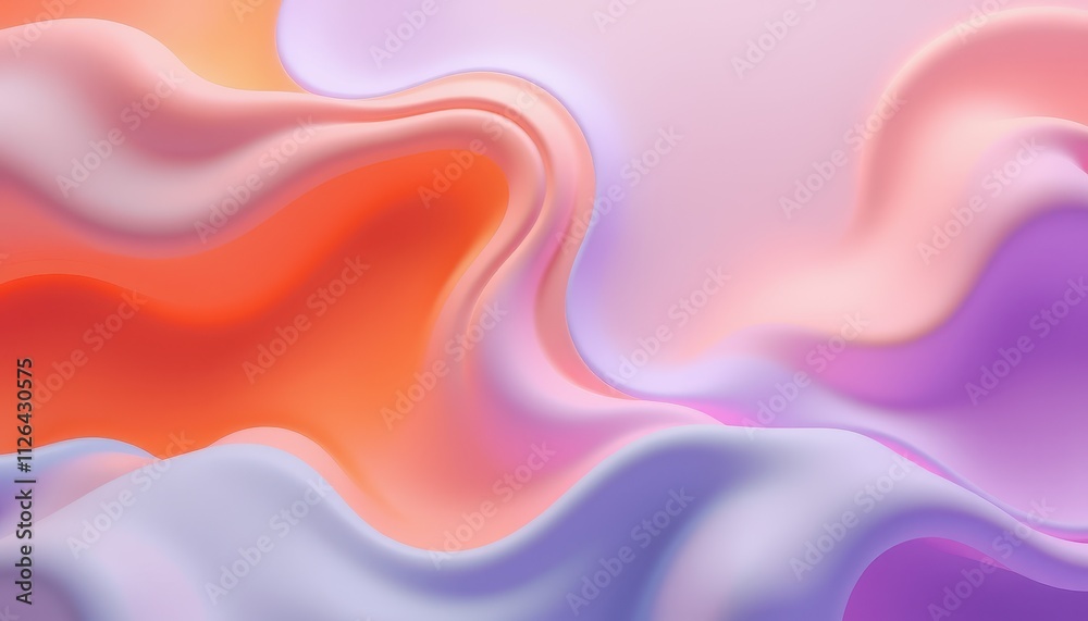 Obraz premium Abstract Pastel Waves Flowing Design
