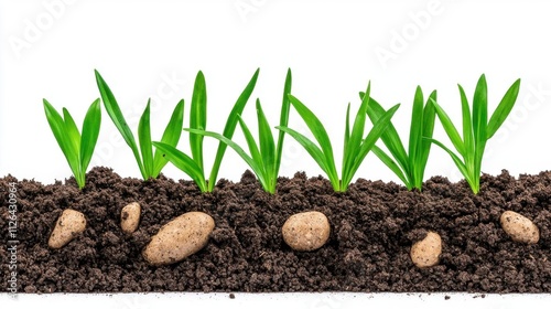 A photostock of rich black soil clumps isolated on a transparent background, highlighting earthy and gardening concepts. High Quality photo