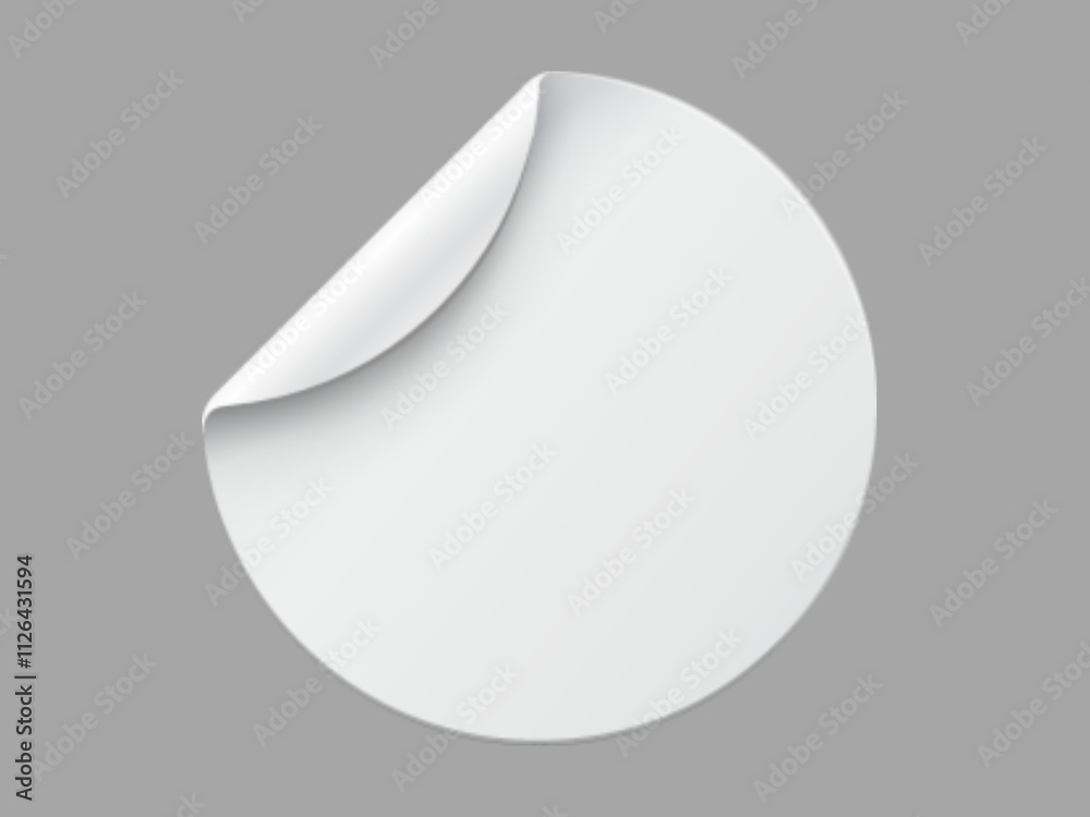 Realistic set white round paper adhesive stickers Realistic set white round paper adhesive stickers