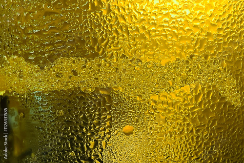 Texture of glass with frozen drops of water.