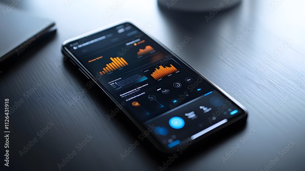 34. A close-up of a smartphone displaying an ad with interactive features and engagement metrics 34. A close-up of a smartphone displaying an ad with interactive features and engagement metrics