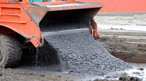 Steelmaking process showcasing a close-up of a converter dumping steel slag at an industrial factory site with machinery in action photo