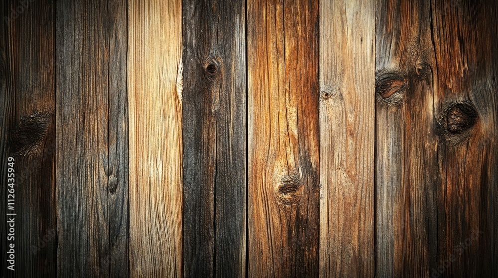 Naklejka premium Rustic wooden planks, natural wood texture, weathered wood, vintage timber, brown wooden boards, old wood surface