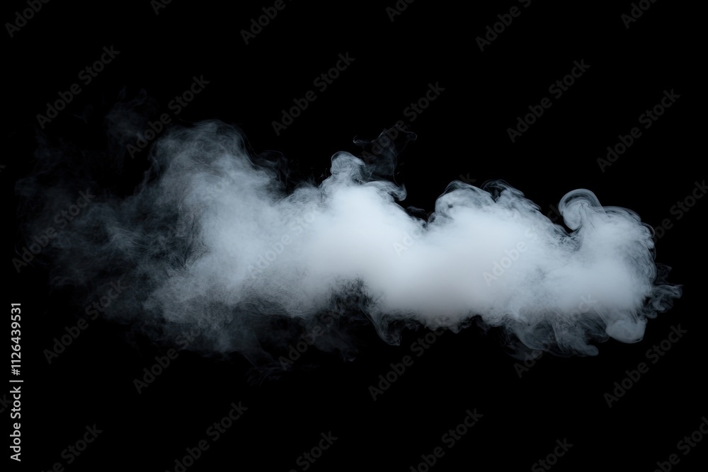 Naklejka premium White smoke on black background. Fog texture
