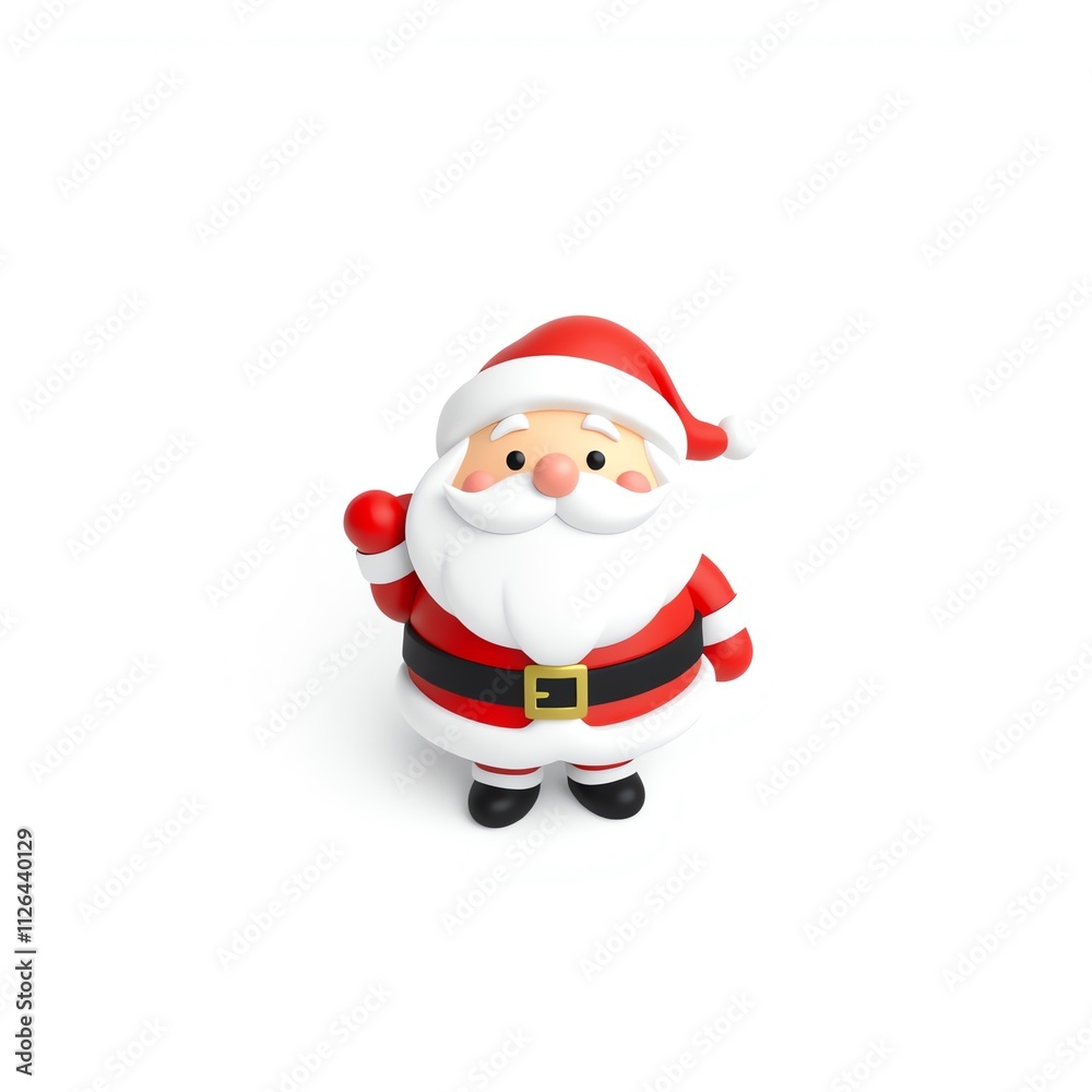 3d santa claus icon. Christmas element. An isolated white background. 3d santa claus icon. Christmas element. An isolated white background.