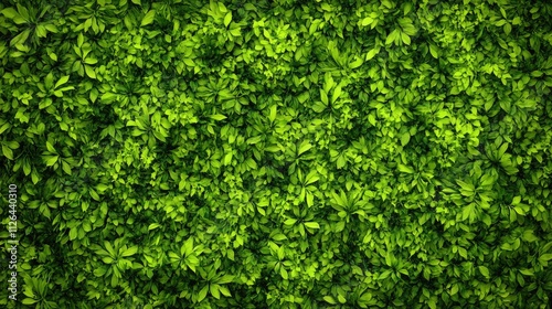 Lush green leaf wall texture background for natural and organic design concepts photo