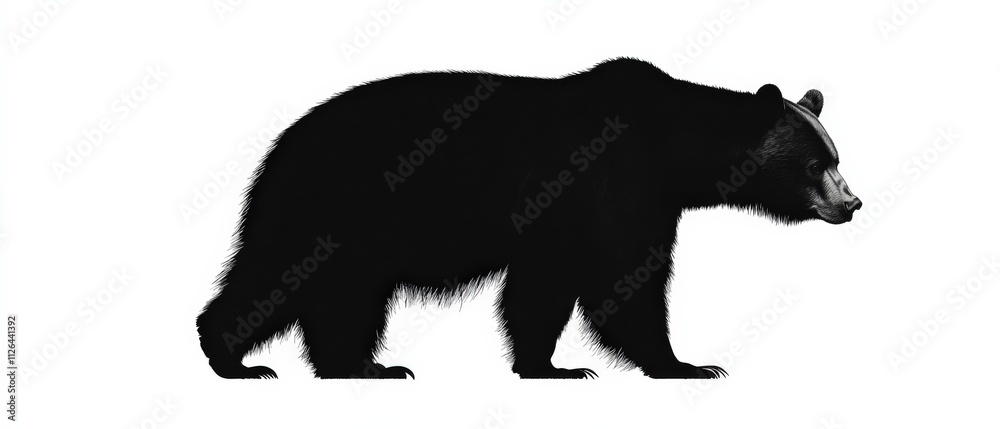 Fototapeta premium silhouette of a bear walking in profile