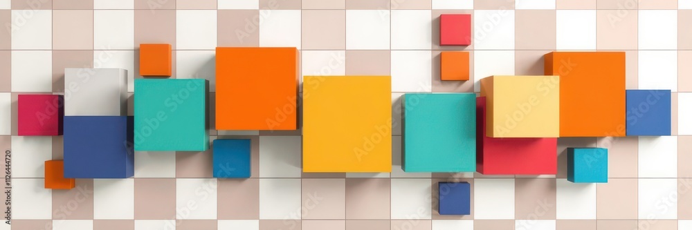 Distorted squares on checkered background creating a modern and abstract design trendy Distorted squares on checkered background creating a modern and abstract design trendy