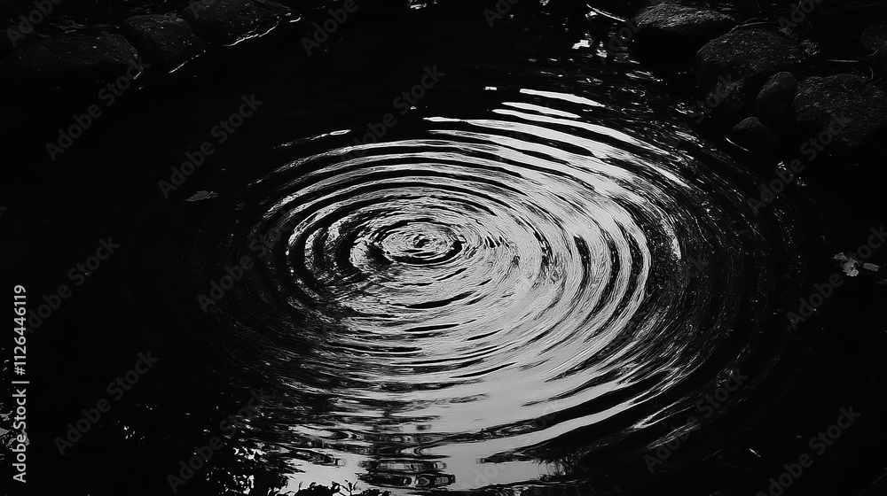 A series of small, calm ripples in a pond, representing mental stillness and mindfulness. A series of small, calm ripples in a pond, representing mental stillness and mindfulness.