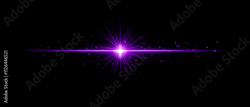 Purple sparkle effect set. Radiant beams, glowing light bursts, shimmering particles, soft highlights, and elegant streaks of light for futuristic, magical, and creative designs.