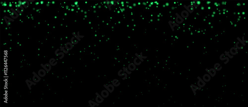 Green particle effect set. Cascading pink particles, glowing dots, and soft shimmering highlights create a magical and festive atmosphere, ideal for decorative, celebratory, or dreamy designs.