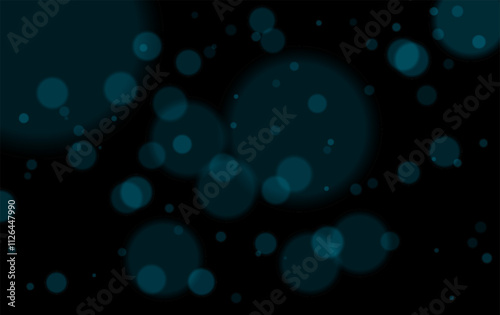 Blue bokeh effect. Soft glowing circles, blurred highlights, and overlapping light dots create an atmospheric and dreamy effect, perfect for elegant, festive, or abstract designs.