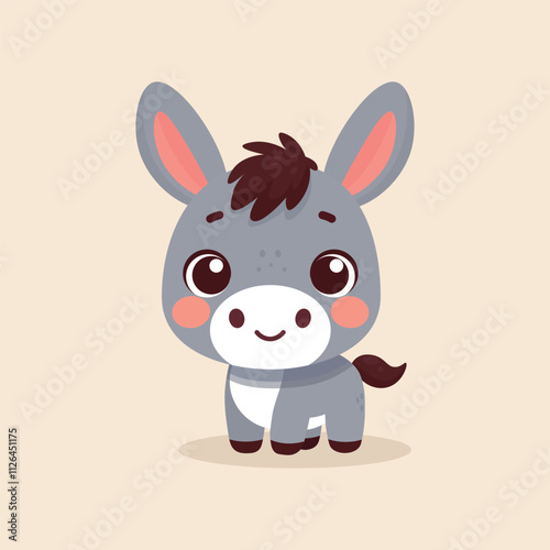 Cute Cartoon Donkey Illustration With Adorable Expression