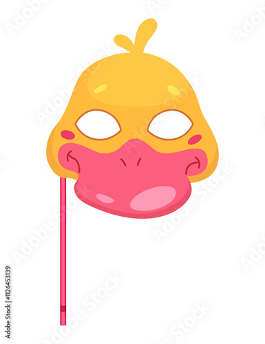 A Colorful Cartoon Duck Mask Perfect for Playful DressUp and Creative Activities