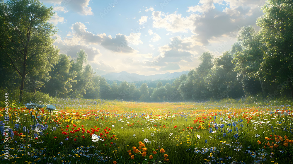 Vibrant Wildflower Meadow: Nature's Beauty Vibrant Wildflower Meadow: Nature's Beauty