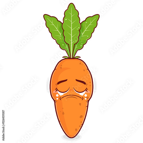 carrot crying face cartoon cute