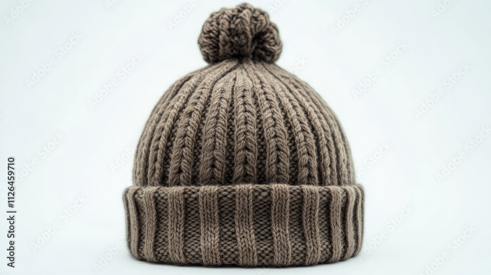 knitted pom pom hat on white background warm winter accessory for cold weather stylish and cozy headwear for men and women knitted pom pom hat on white background warm winter accessory for cold weather stylish and cozy headwear for men and women