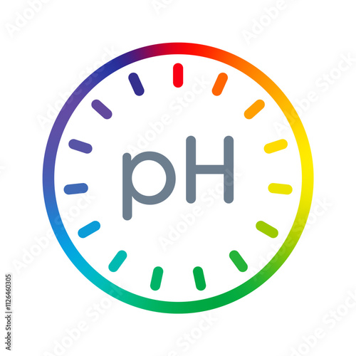 ph logo on white background. colorful, ph concept in round.