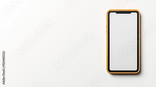 Modern smartphone with a blank screen on a clean white surface highlighting technology and design elements