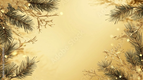 christmas background with christmas tree branches