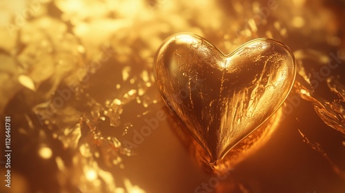 golden heart in the night sky