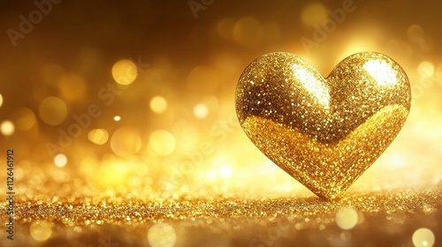 golden heart with background
