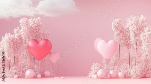 pink heart shaped balloons
