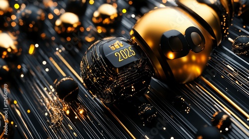 The number “2025”background with lots spots