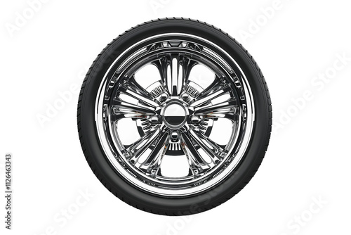 Durable classic car alloy wheel rim perfect for both show and go isolated on transparent background