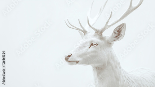 Photo realistic image of a graceful deer with delicate antlers. white background photo