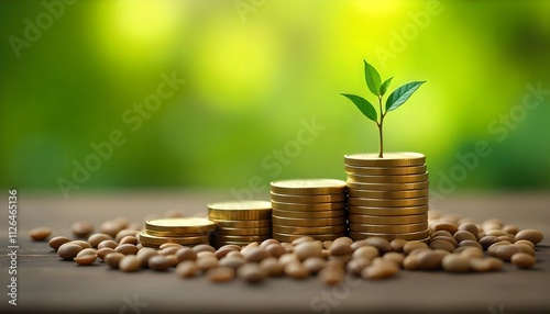 plant and coins